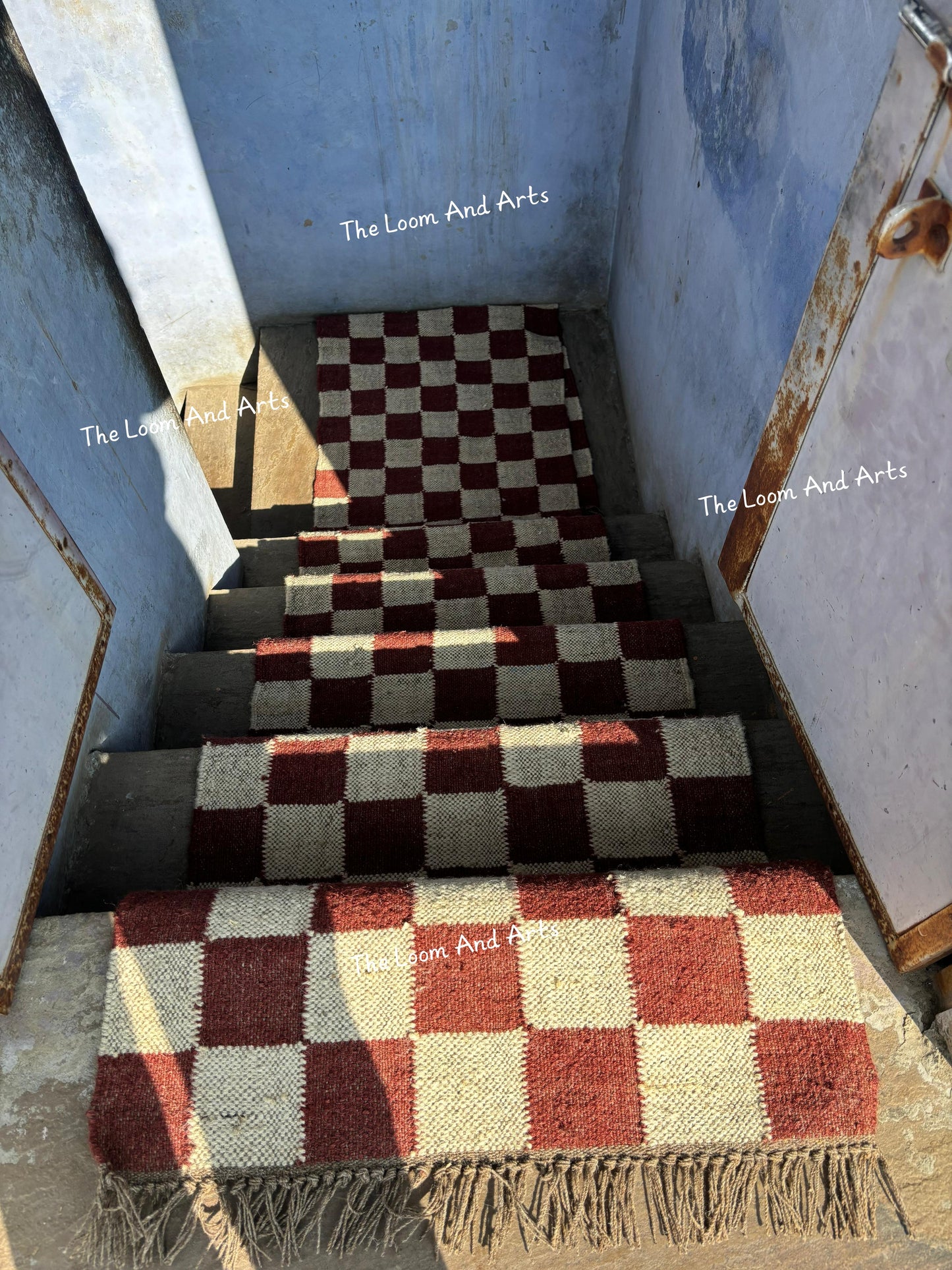 Jute Stair Runner, Staircase Runner Rug, Tribal Stair Runner
