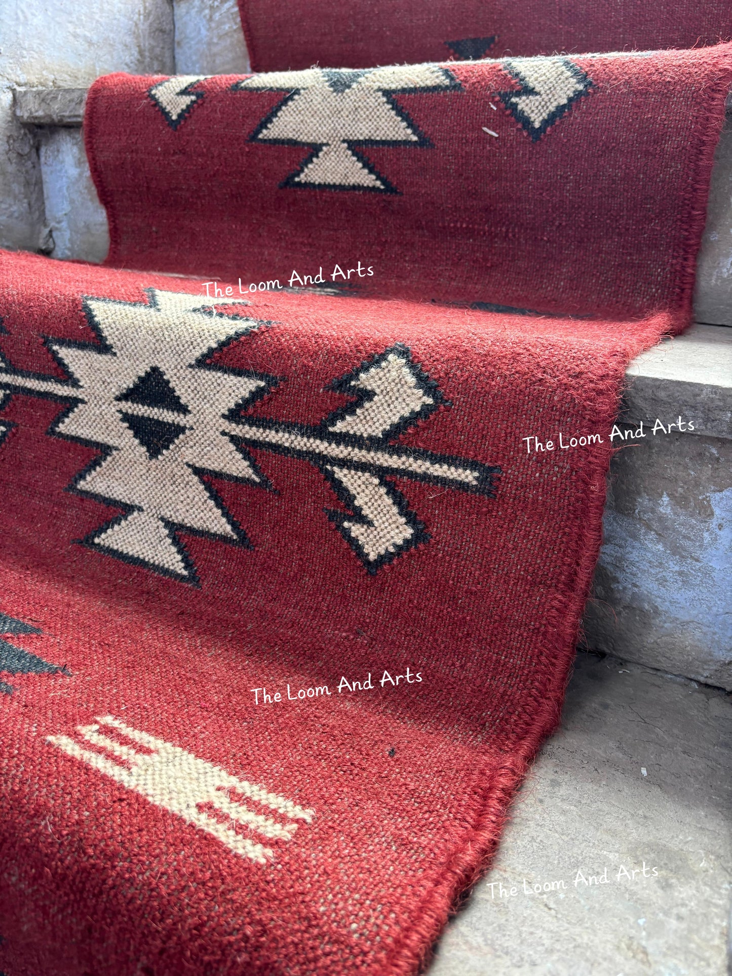 Jute Stair Runner, Staircase Runner Rug, Tribal Stair Runner