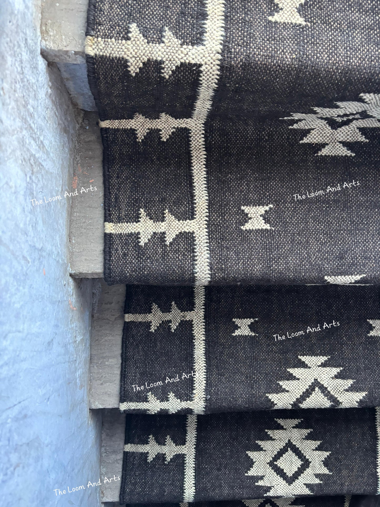 Jute Stair Runner, Staircase Runner Rug, Floral Stair Runner