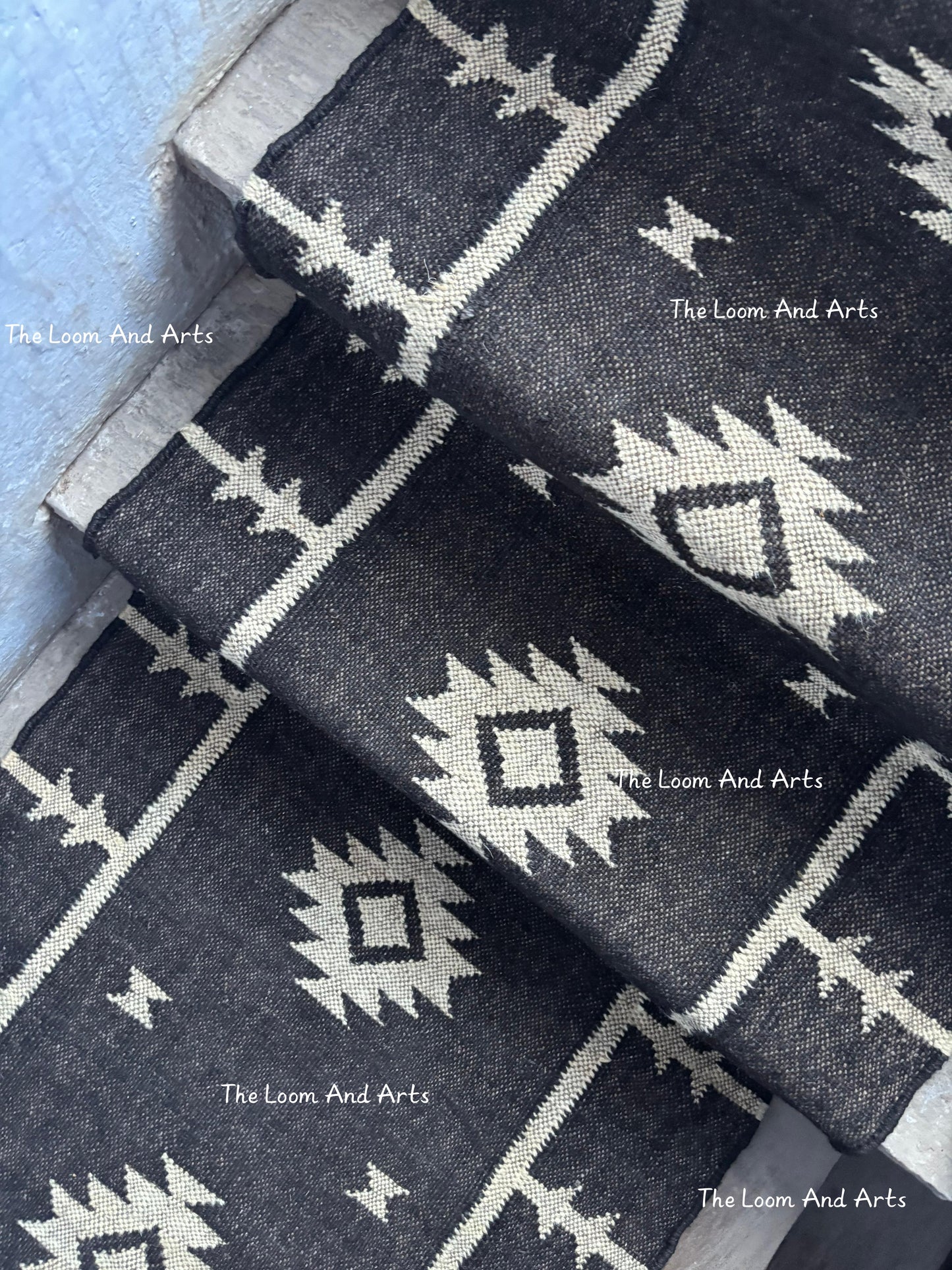 Jute Stair Runner, Staircase Runner Rug, Floral Stair Runner