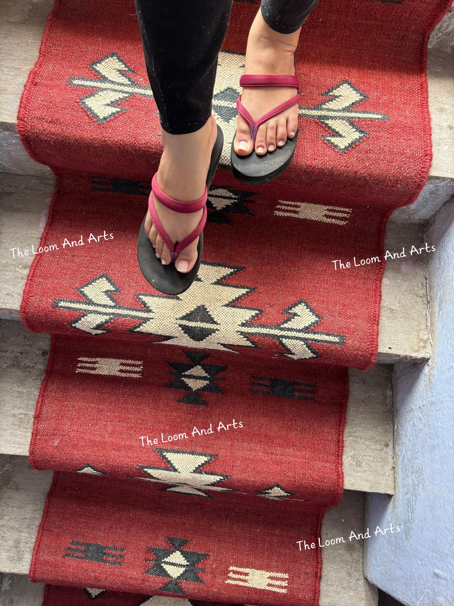 Jute Stair Runner, Staircase Runner Rug, Tribal Stair Runner