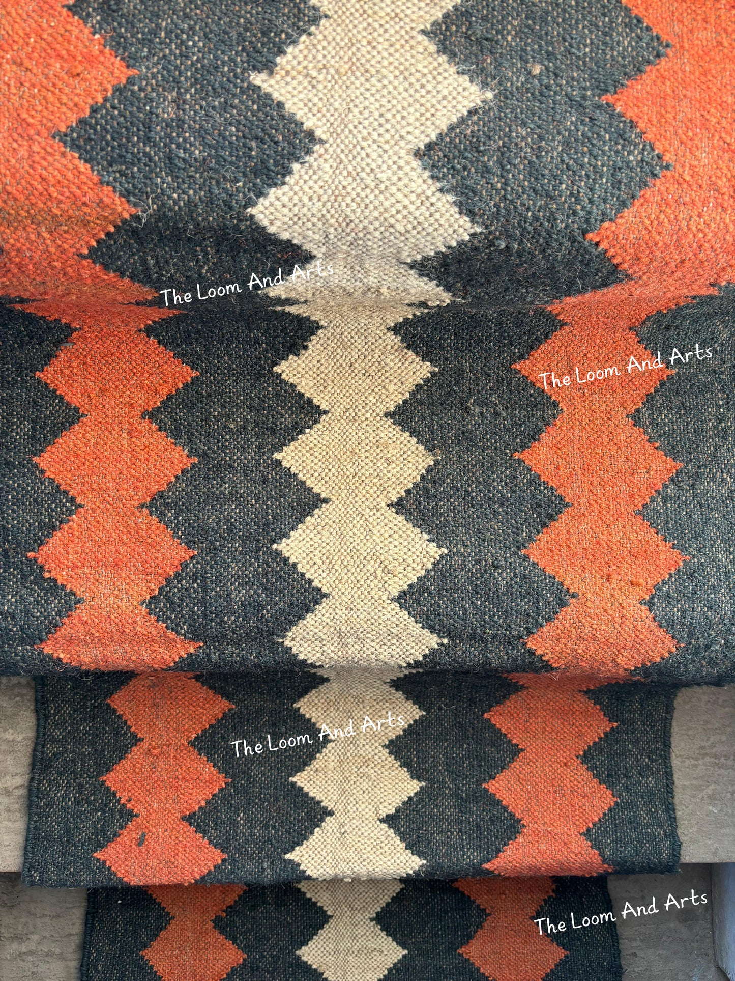 Tribal Jute Stair Runner, Staircase Runner Rug, Wool Jute Stair Runner