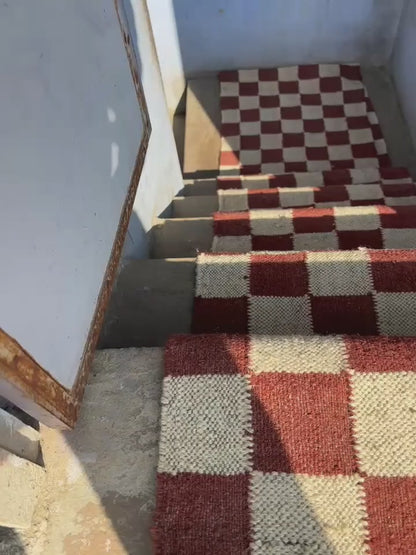 Jute Stair Runner, Staircase Runner Rug, Tribal Stair Runner