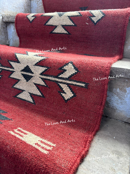 Jute Stair Runner, Staircase Runner Rug, Tribal Stair Runner