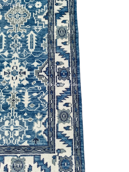 Blue Oushak 9x12, Bedroom Oushak Rug, light blue oushak 6x9