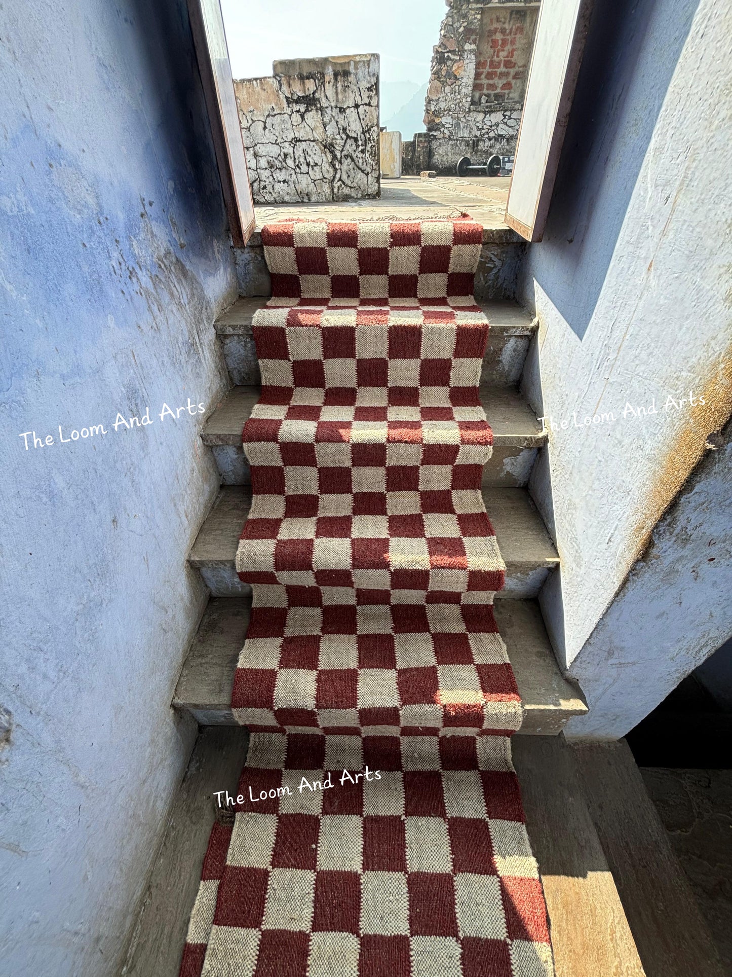 Jute Stair Runner, Staircase Runner Rug, Tribal Stair Runner