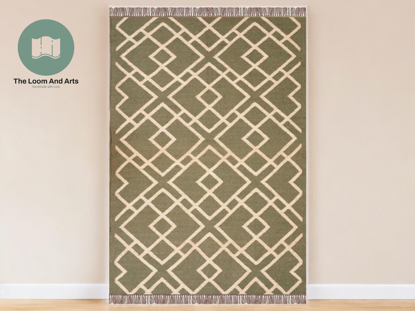 Jute Green Rug 9x12, Indoor green Floral Jute Rug, Flatweave Jute Rug 8x10