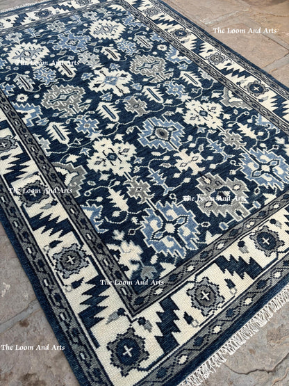 Blue Oushak 9x12, Bedroom Oushak Rug, 9x12 Oushak Rug, 8x10 Blue Oushak