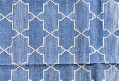 Light Blue Rug, Indoor Blue Rug 9x12, Flatweave Royal Blue Rug 8x10