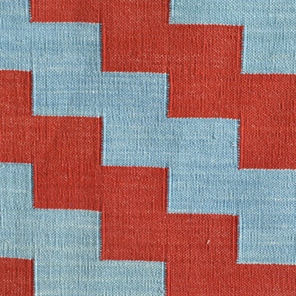 Red Flatweave Rug, Indoor Red  Flatweave Rug, 9x12 Red Cotton Dhurrie, Red Room Rug 9x12