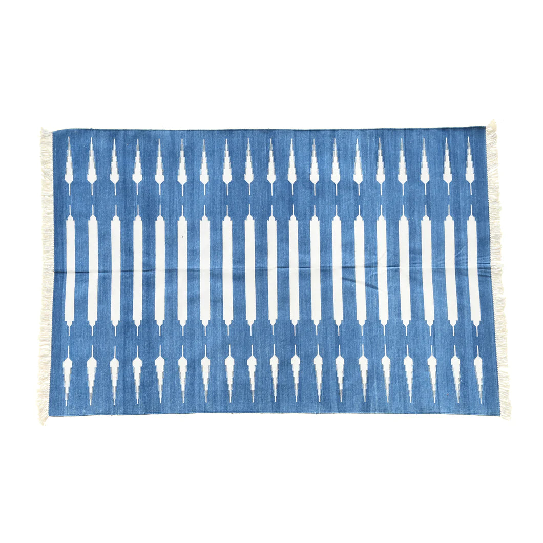 Modern Light Blue Rug, Indoor Royal Blue Rug 9x12, Flatweave Royal Blue Rug 8x10