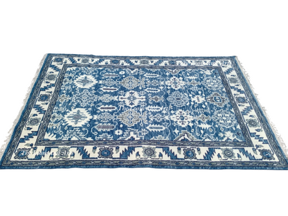 Blue Oushak 9x12, Bedroom Oushak Rug, light blue oushak 6x9