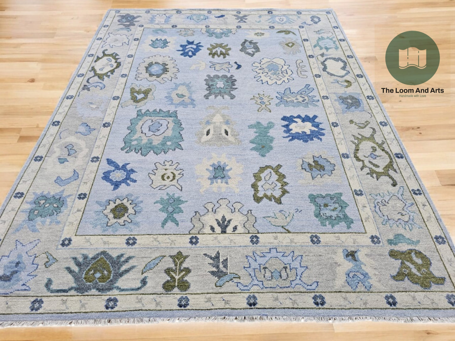 Oushak rug 9x12, Bedroom Oushak Rug, Modern Floral Oushak 9x12, 8x10 Oushak