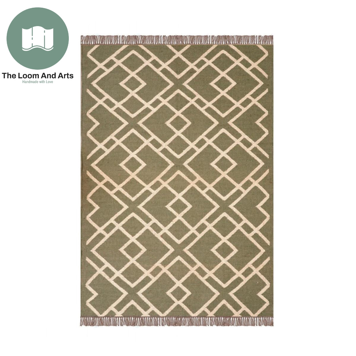 Jute Green Rug 9x12, Indoor green Floral Jute Rug, Flatweave Jute Rug 8x10