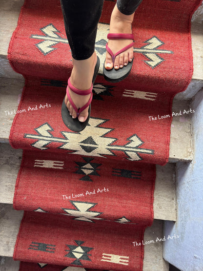 Jute Stair Runner, Staircase Runner Rug, Tribal Stair Runner