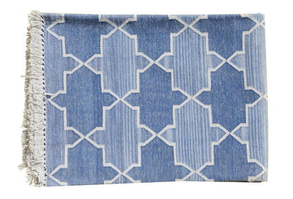 Light Blue Rug, Indoor Blue Rug 9x12, Flatweave Royal Blue Rug 8x10