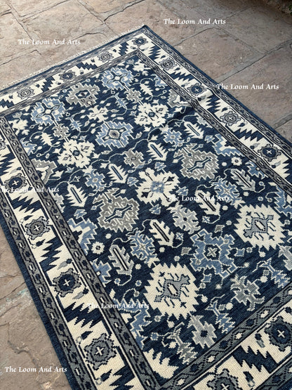 Blue Oushak 9x12, Bedroom Oushak Rug, 9x12 Oushak Rug, 8x10 Blue Oushak