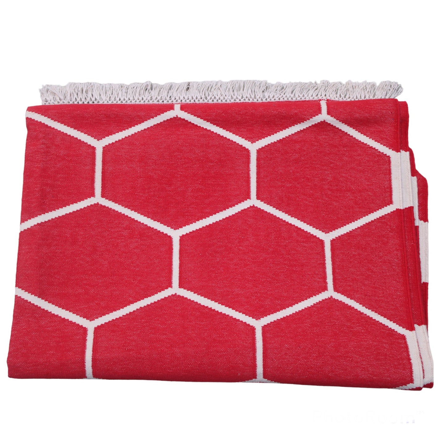 Red Flatweave Rug, Red Modern Flatweave Rug, Cotton Dhurrie Rug, Red Dining Room Rug