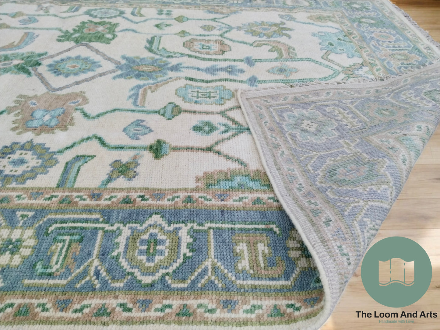 Green Oushak Rug, 9x12 Green Oushak Rug, Light Green Oushak Bedroom Rug, Oushak Rug 9x12, Area Oushak Rug, 8x10 Oushak Rug