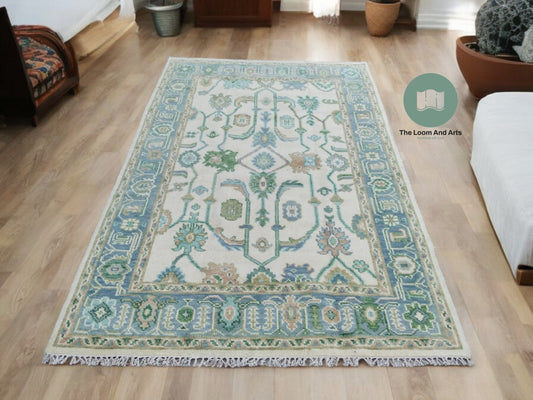 Green Oushak Rug, 9x12 Green Oushak Rug, Light Green Oushak Bedroom Rug, Oushak Rug 9x12, Area Oushak Rug, 8x10 Oushak Rug