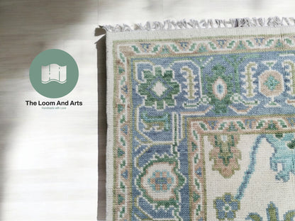 Green Oushak Rug, 9x12 Green Oushak Rug, Light Green Oushak Bedroom Rug, Oushak Rug 9x12, Area Oushak Rug, 8x10 Oushak Rug