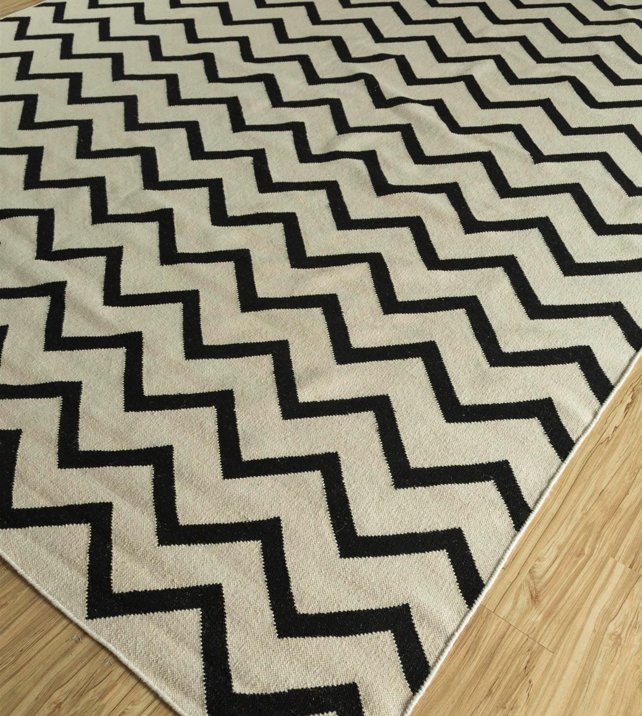 Beige Indoor Flatweave Rug, Livingroom Beige Rugs 9x12, Black Line Flatweave Rug