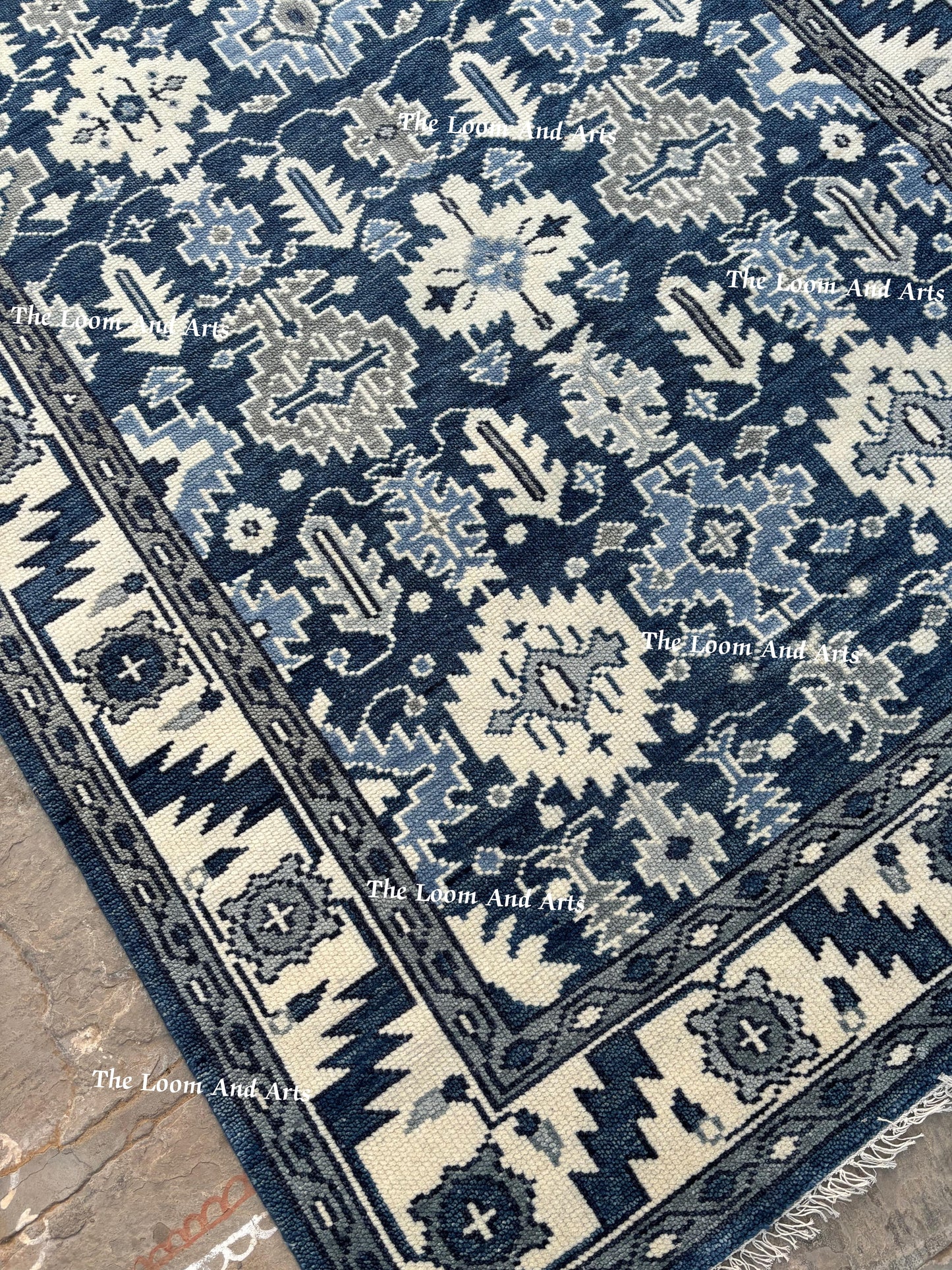 Blue Oushak 9x12, Bedroom Oushak Rug, 9x12 Oushak Rug, 8x10 Blue Oushak