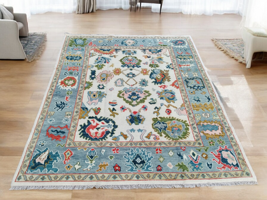 Modern Oushak Rug 9x12, Modern Oushak 8x10, Floral Oushak Rug 8x10