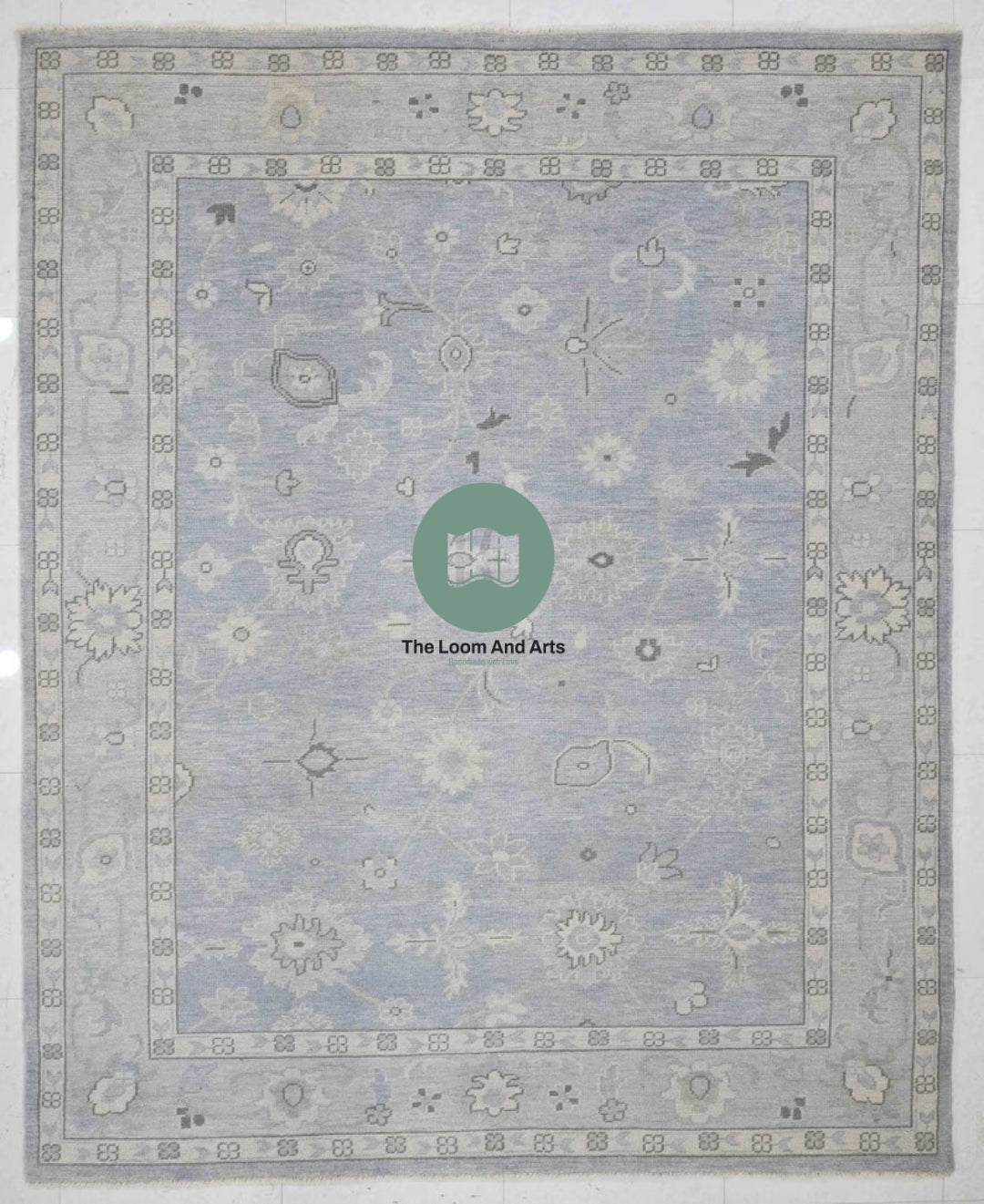 Gray Oushak Rug, 9x12 gray Oushak, Bedroom Oushak 9x12, Floral Oushak 10x12